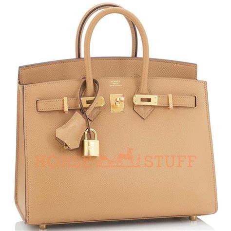 Hermes Birkin 25cm Sellier Biscuit Veau Madame .